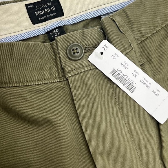 J.Crew Men's 484 Slim-fit pant in Broken-in chino M1267. Size 38x32 NWT - Picture 2 of 2